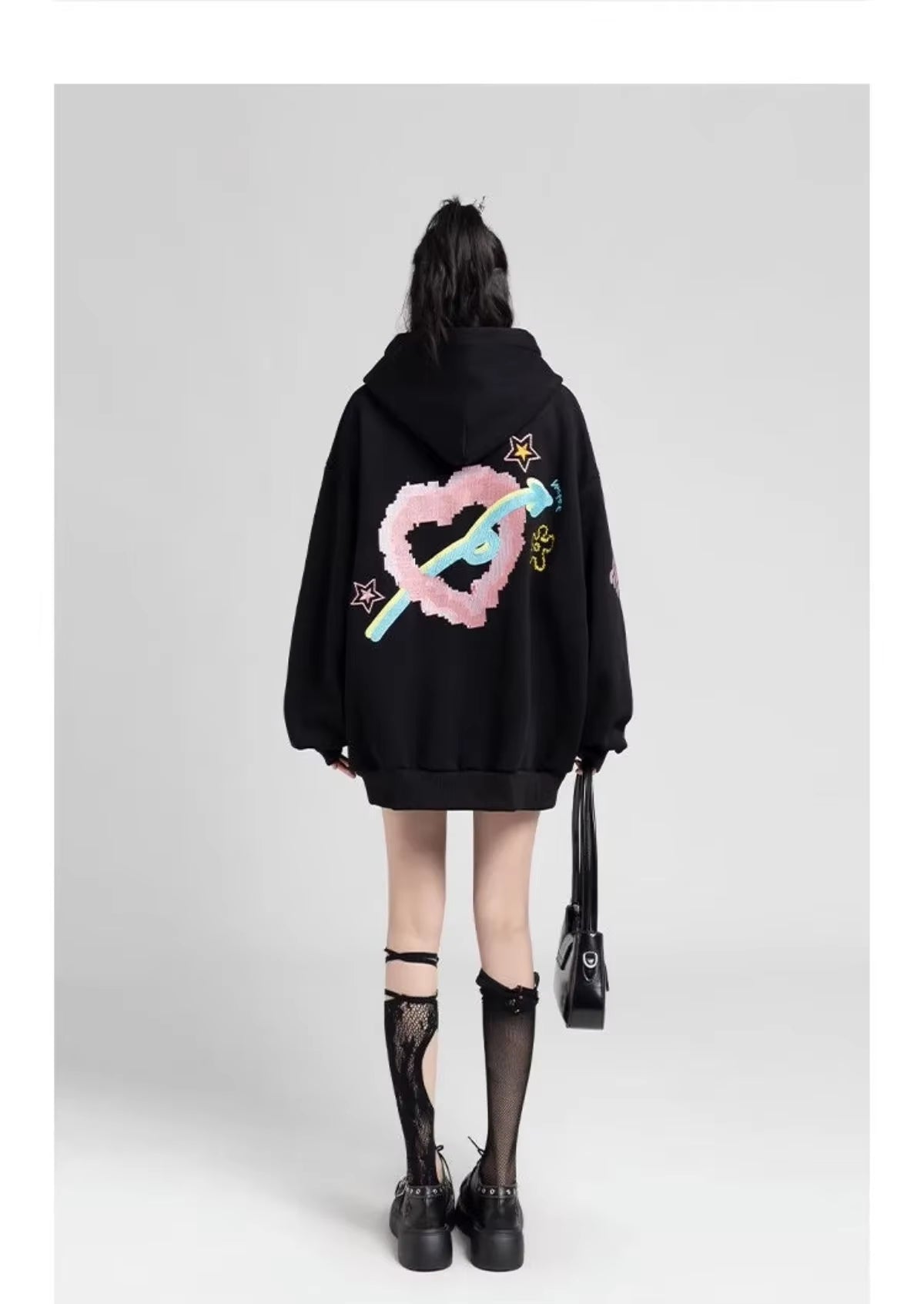 Fashion Zip up Hoodies Women Autumn Long Sleeve Cartoon Tops Loose Hood Shirt Harajuku Y2K Clothes Female Sweatshirt Jacket