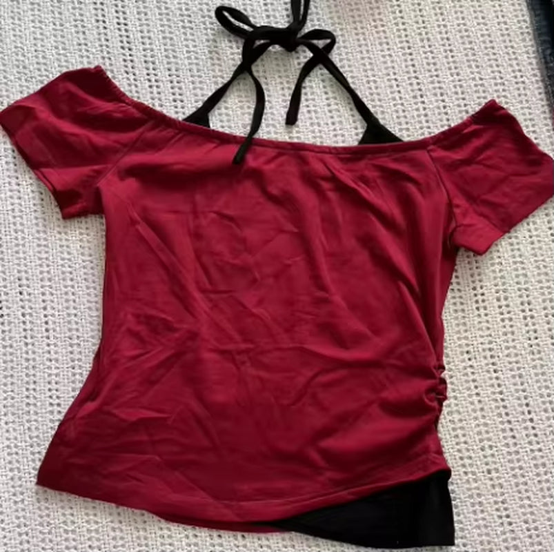 Millennium 2000S Y2K Crop Aesthetic Sweet and Sexy Vest Women'S Sleeveless Casual Anime Printed Vest Harajuku Red Full Outfit Em