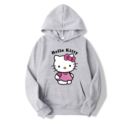 Fashion Classic Hoody Loose Original Basic Clothes Beautiful Hello Kitty Printed Hoodies Women Warm Comfortable Casual Hoodie