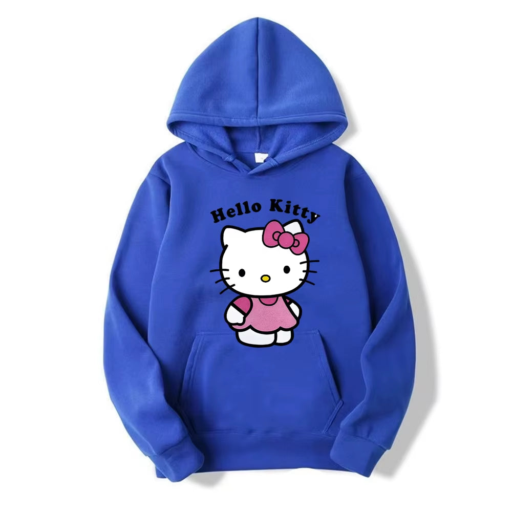 Fashion Classic Hoody Loose Original Basic Clothes Beautiful Hello Kitty Printed Hoodies Women Warm Comfortable Casual Hoodie
