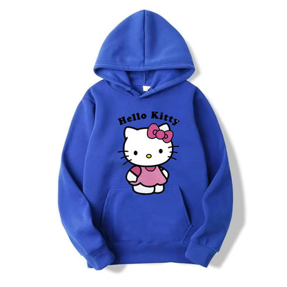 Fashion Classic Hoody Loose Original Basic Clothes Beautiful Hello Kitty Printed Hoodies Women Warm Comfortable Casual Hoodie